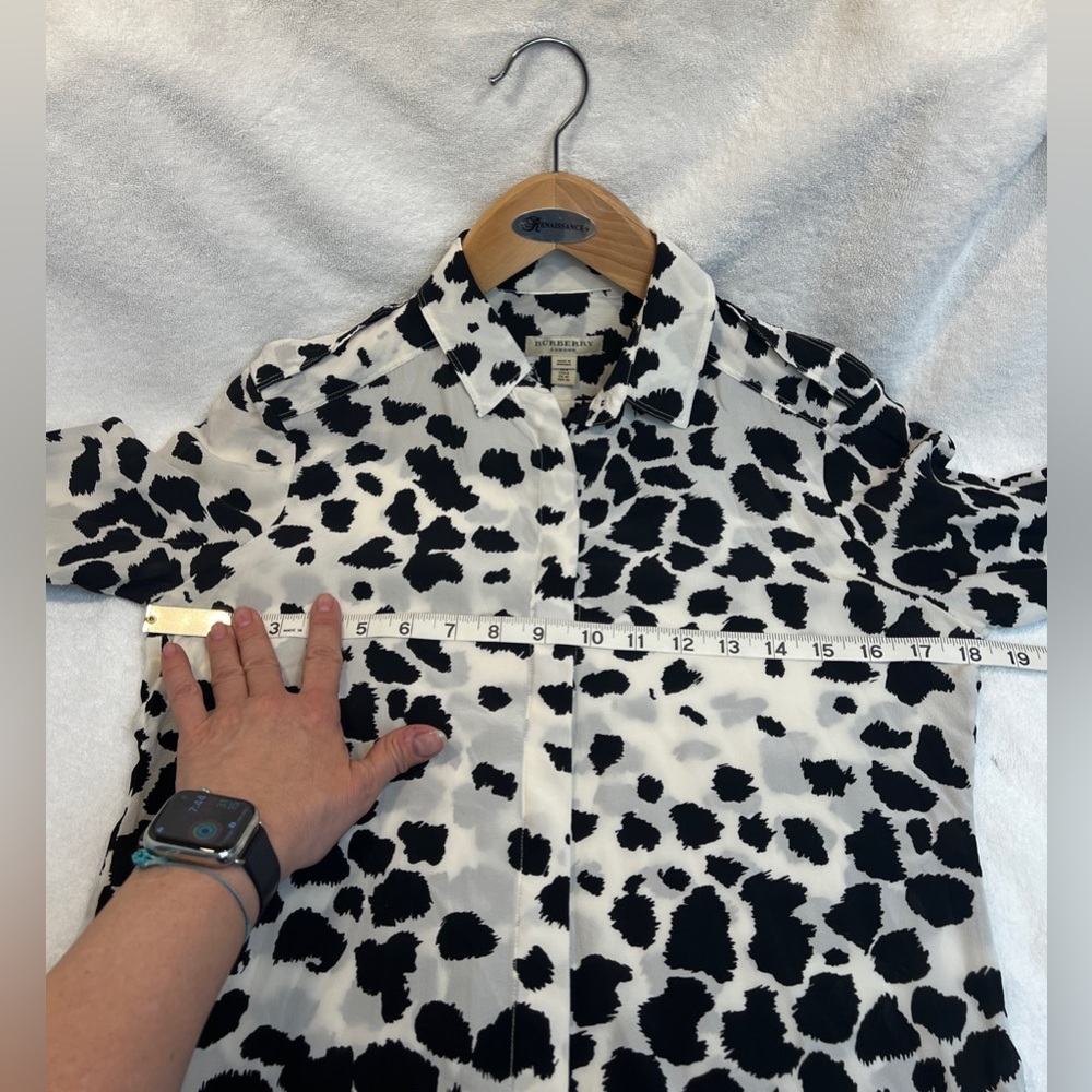 Burberry Black and White Silk Shirt - Picture 6 of 6